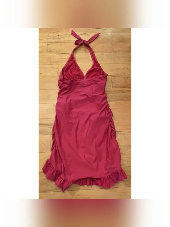 Love your Assets By Spanx Swimsuit One piece Dress Womens Size Medium Rose Pink - Picture 6 of 7